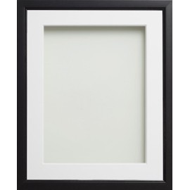 Frame Company Drayton Range Black Frame with White Mount, 10x8 for 8x6 *Choice of Sizes* Fitted with Real Glass
