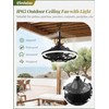 Fanbulous Outdoor Ceiling Fans with Light for Patios, 20" Weatherproof