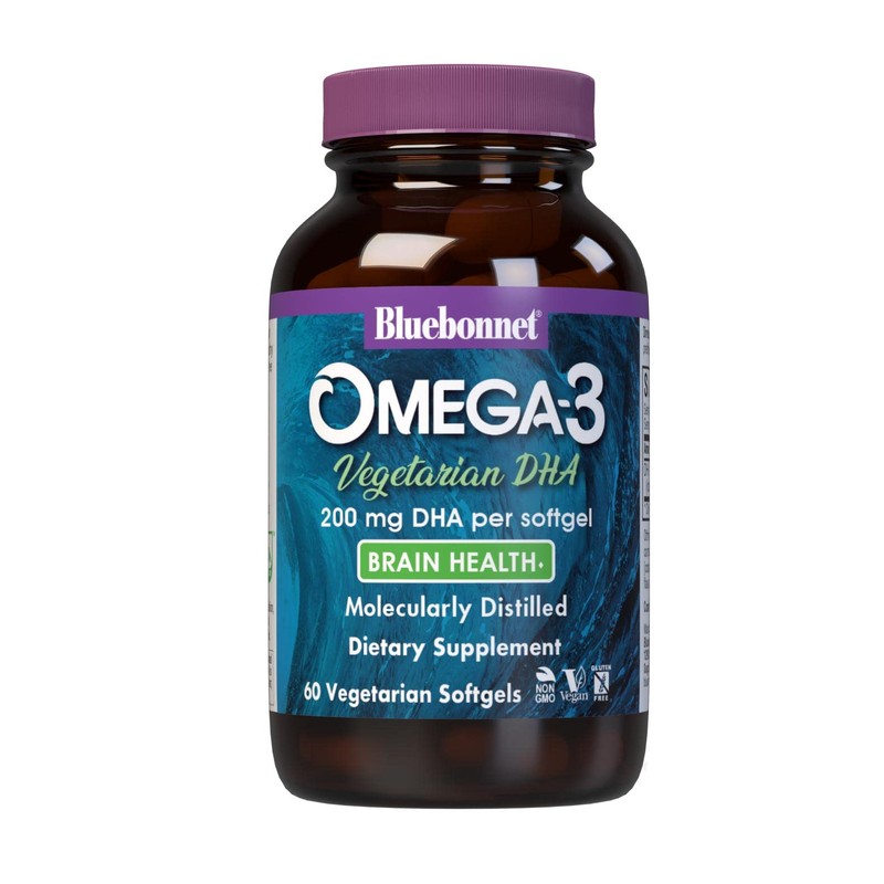 BlueBonnet Natural Omega-3 Vegetarian DHA Vegetarian Softgels, 200 mg, 60