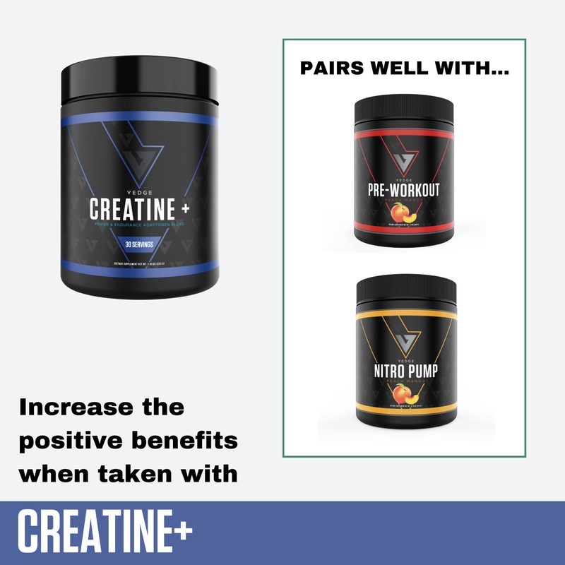 vedge Nutrition Creatine + | Vegan Plant-Based Creatine Monohydrate Powder