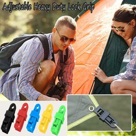 20 PCS Tarp Clips Heavy Duty Lock Grip, Adjustable Heavy Duty Lock Grip, Multipurpose Reusable Tarp Clips Awning Clamp Tent Trap Clip for Camping, Awning Clamp Outdoor, Car Cover, Swimming Pool Covers