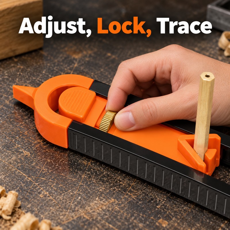 2pcs Adjustable Locking Profile Scribing Ruler – Irregular Contour Gauge
