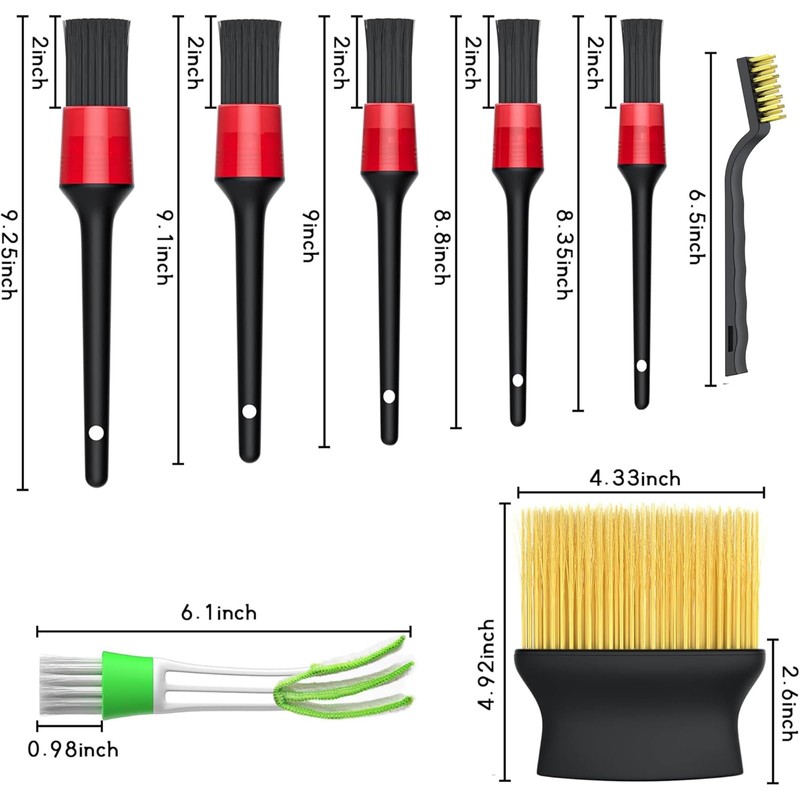 XUTONG 11PCS Car Detailing Brush Set, Interior Cleaning Kit for