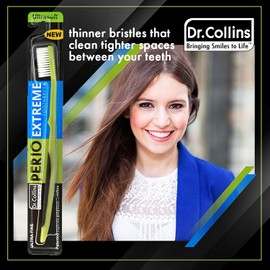 Dr. Collins Perio Extreme Toothbrush, (Colors Vary) (Pack of 4)