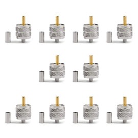 Digital Connections Inc 5-Pack, UHF PL-259 Male Crimp Type 50-ohm RF Connectors for RG8X, LMR240 Cable.
