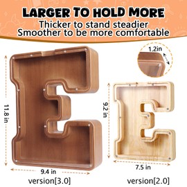 UBeesize 12in Extra Large Wooden Piggy Bank,Letter Piggy Bank for Boys Girls,Money Coin Bank for Kids,Christmas,Birthday,Children“s Gift and Home Office Decoration（A）