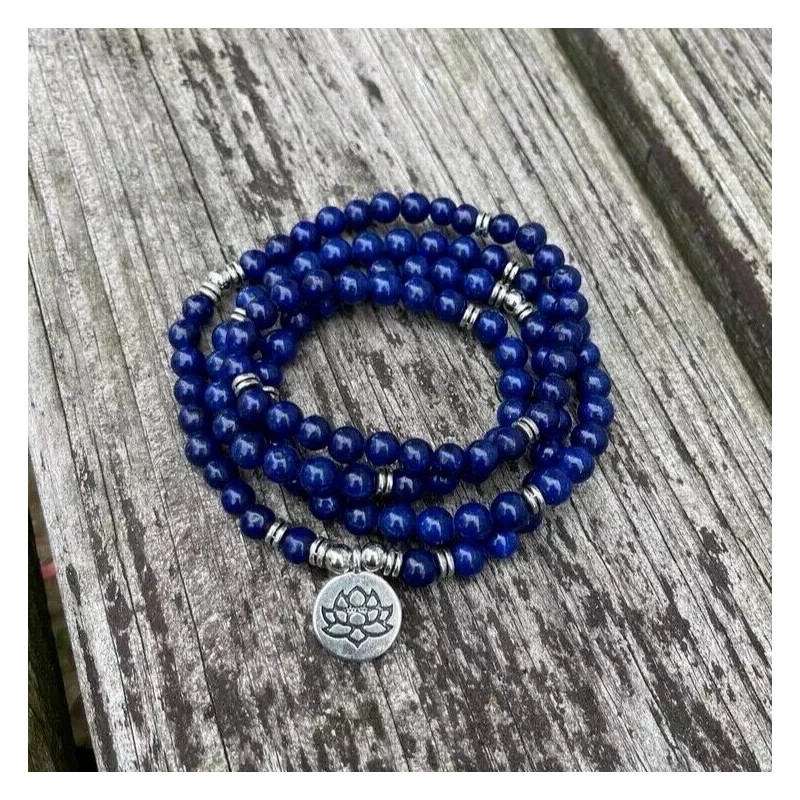 Unbranded 108 Mala Beads Lapis Lazuli Prayer Bracelet 8mm Gemstone