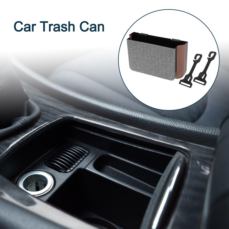 TUCKBOLD Car Trash Can Portable Front Seats Trash Bin White