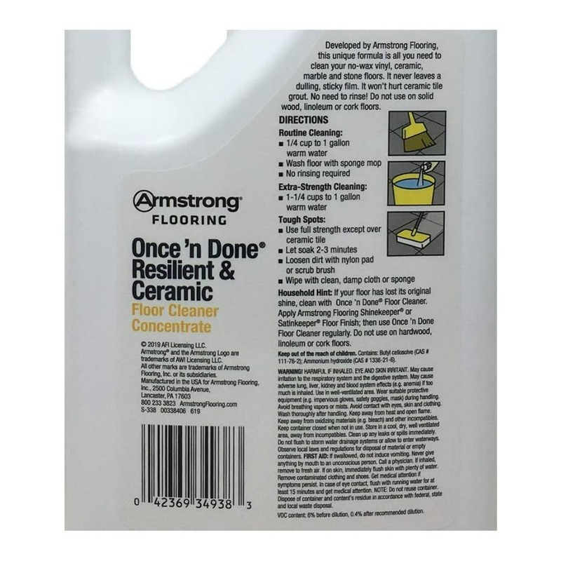 Armstrong Once'N Done Citrus Scent Floor Cleaner 64 oz. Liquid