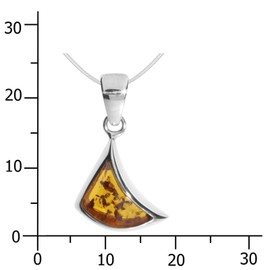 Silver and Amber Alea Pendant Necklace, Silver, Silver 925, silver-coloured, white.