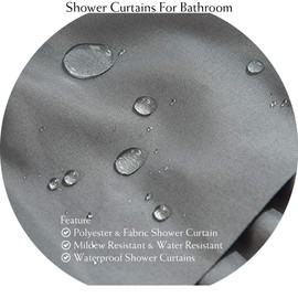 WestWeir Ruffle Shower Curtain,72-inches Extra Long,Grey Ruffled Bath Curtains for Bathroom,Fabric Farmhouse Decor,Soft Touch Decorative Cloth Texture,(72 inch Wide,1 Panel)