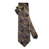 HISDERN Extra Long Floral Paisley Tie Handkerchief Men's Necktie &