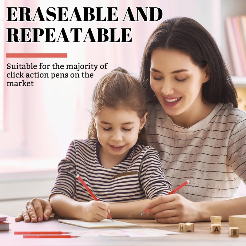 Pack of 12 Red Erasable Refills, 0.5mm Pilot Pen Compatible,