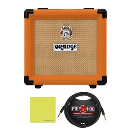 Orange PPC108 1x8 Closed Back Speaker Cabinet Bundle with 10ft Instrument Cable (Orange + 10ft Cable)