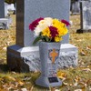 Solar Cemetery Grave Vase with LED for Fresh/Artificial Flowers Headstones