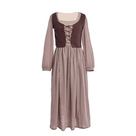 BLESSUME Wench Dance Dress Peasant Maid Medieval Costume-Renaissance Costume with Vest & Headscarf