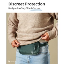 Money Belt for Travel - Security Fanny Pack for Phone, Money, Passport, & More with Anti Theft RFID Protection - Slim Under Clothes Hidden Wallet Holder Bag - Unisex Travel Waist Pouch for Women & Men