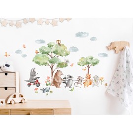 Grandora DL802-2 Forest Animals Wall Sticker for Children's Room Baby Wall Sticker Tree