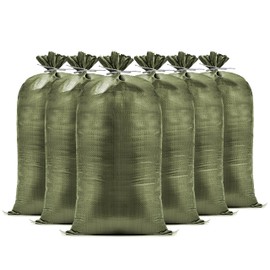Carrywell Heavy Duty Sand Bags for Flooding, Empty Sandbags with Tie Strings, Flood Water Barrier, UV Protection Sandbag for 1600 Hours, Bag for Weight, 14in x 26in, Not Made in China (50 Bags)