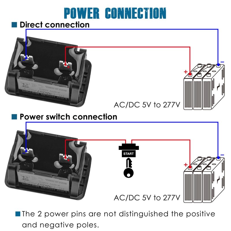 Runleader Digital Hour Meter for Maintenance,AC/DC 5V to 277V for
