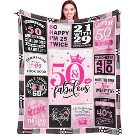 50th Birthday Gifts for Women, 50 Year Old Gifts for Women, Funny Gifts for Women Turning 50, 1974 Birthday Gifts Throw Blanket 60"X50", 50 Birthday Gift Ideas, Fifty Birthday Decorations for Woman