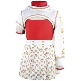Girls Zombies Character Outfits Party Costume, 4-14 Years Cheerleader Costume for Girls Cosplay Clothes Wear (Red, 5-6 Years)
