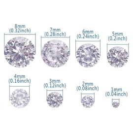 Jaydis Clear Cubic Zirconia Stone Loose CZ Stone Faceted Cabochons Rhinestone Lace Back Crystal Diamond for Nail Art Earring Ring Making, Zirconia, Cubic Zirconia