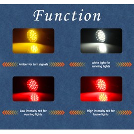 LIUJJYH Universal Front Rear LED Turn Signals Motorcycle Brake Taillights 12V Bullet Running Lights Compatible with Harley Sportster Kawasaki Honda Yamaha Suzuki