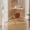 WOHOMO White Faux Marble Folding Desk, 31.5" Small Desk for