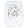 Bloodhound (B2) themed dog stemless wine glass, 17 oz.