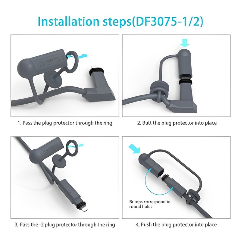 Cable Plug Protective Cover Silicone Anti Dust Cable End Cap