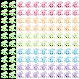 RoundFunny 100 Pcs Mini Resin Axolotl Miniature Figurine Glow in The Dark Resin Axolotl Toy Bulk Tiny Animal Axolotl Charms Small Axolotl Ornament for DIY Garden Landscape Dollhouse Aquarium Crafts