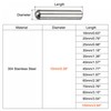 sourcing map 10x100mm Dowel Pins, 2pcs 304 Stainless Steel Round