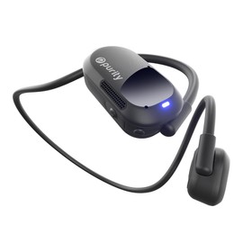 Purity Air Open Ear Headphones - True Air Conduction Wireless Bluetooth Open Ear Earbuds with Dual Mic for iPhone/Android - Secured Long Wearing Comfort, Sports Sweat Resistant (Black/Black)