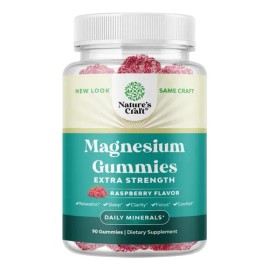 Gomitas Citrato Magnesio Natures Craft 255mg 90un Frambuesa Sin Gluten
