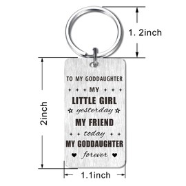 Gezxin Goddaughter Keychain Gifts- to My God Daughter Graduation Birthday Gift from Godmother- God Daughter Wedding Gifts from Godparents- Mother's Day Valentine's Day Christmas Presents
