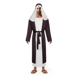 Gukefun - Juego de disfraces de belén bíblico: traje de Jesús, José y pastor para adultos, concurso de Navidad para eventos de iglesia