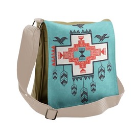 Ambesonne Tribal Messenger Bag, Vintage Native, Unisex Cross-body
