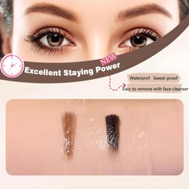 Eyebrow Pen Eye Brow Pencil, Brow Fection Angled Brush Liquid Eyebrow Dye Kit - Brush & Power 2 in 1, Long-Lasting Quick Dry Waterproof Sweat-proof Natural Looking Brows, Light Brown