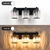 Haolaike 3 Lights Crystal Bathroom Vanity Light Modern Black Bathroom
