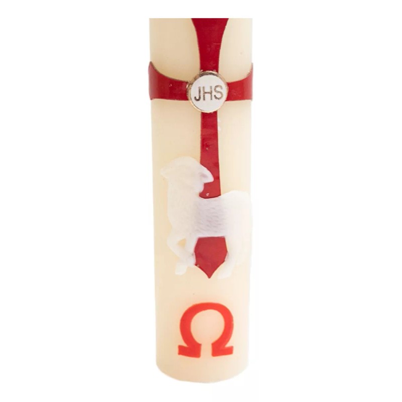 CEB 4 Cirios Pascuales Decorados Incrustación De Cera 19 Cm