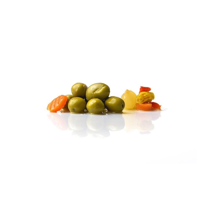 Triana Olivas by Don Gastronom. Seasoned Gazpacha Olives. 350g (12.35oz).
