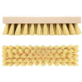 hillfield Set of 2 Scrubbing Brushes, Wooden Root Brush with Natural Bristles Made of Fibre, Scrubbing Brushes, Root Brushes, Hand Scrubber, Cleaning Brush, Wooden Handle, Brushes Made in Germany