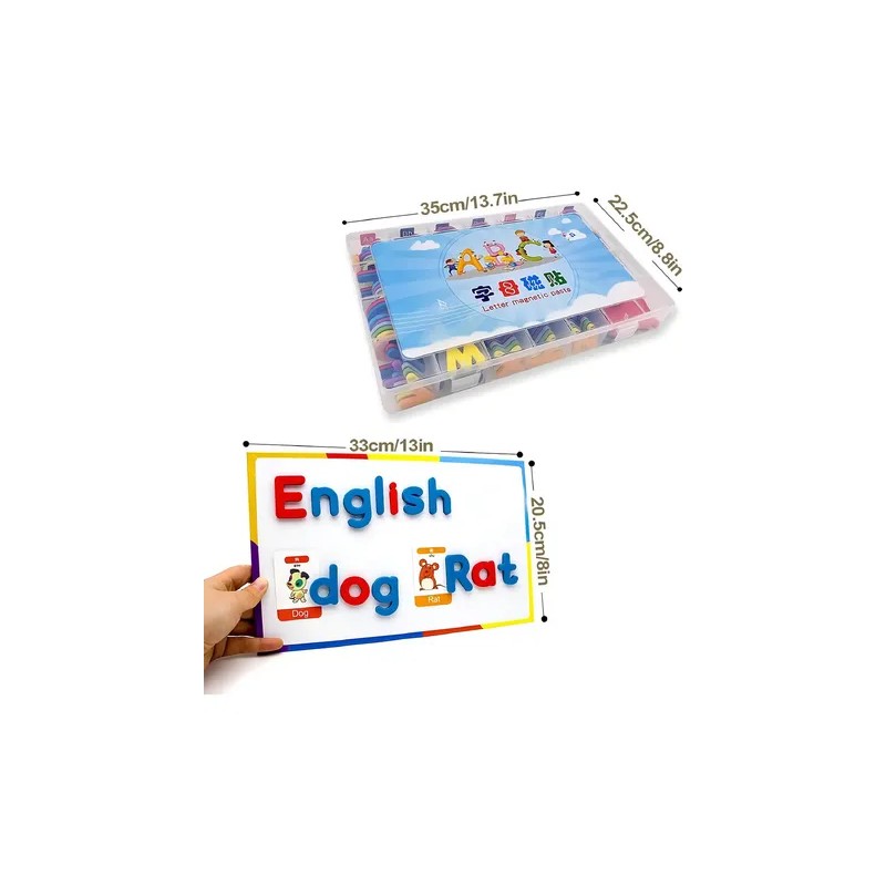 Regletas Magnéticas Montessori QITING Letras Inglés 248 Pzs Espuma EVA