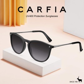 Carfia Vintage Polarized Sunglasses for Women UV400 Protection Classic Designer Style CA5100