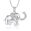 AMIGUO Elephant Pendant Necklace for Women 925 Sterling Silver Elephants