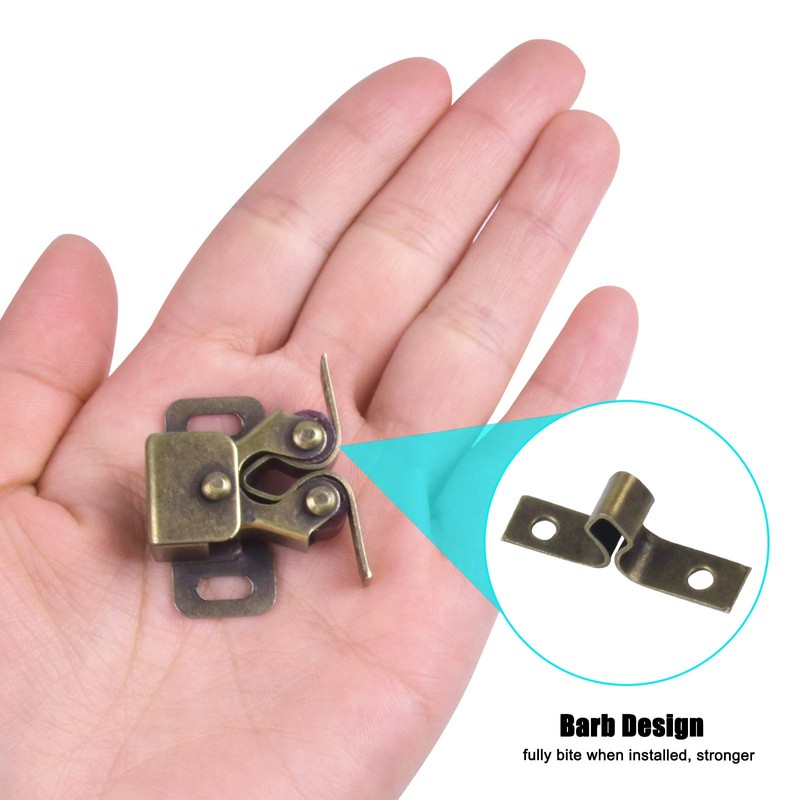 Door Catches,12pcs Double Roller Cupboard Door Latch Hardwarewith Screws for