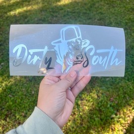 DirtySouth Cow Decal, Multiple Sizes and Colors - Color: Chrome, Size: 4x9 inches