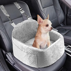 GLIDESMOOTH Dog Car Seat for Small Medium Dog, Removable Cover Dog Booster Seat, Safe and Comfortable, Easy Installation Cat Backpack, for Travel, Gray