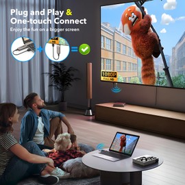 Wireless HDMI Transmitter and Receiver 100ft/30m, 4K Decode 1080P@60Hz Plug & Play, Dual Band 2.4G/5G Portable HDMI Extender Kit for Streaming Video/Audio to Monitor from Laptop/PC/Projector Grey